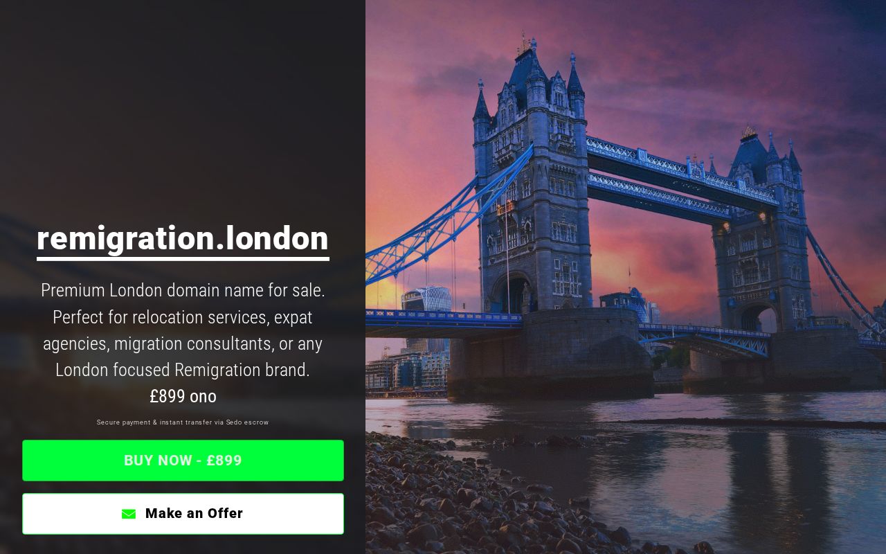 remigration.london – Premium London Domain For Sale – £899